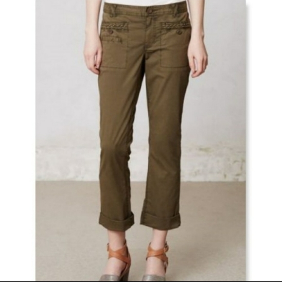 Anthropologie Pants - Anthropologie Hei Hei Braided Olive pants 10